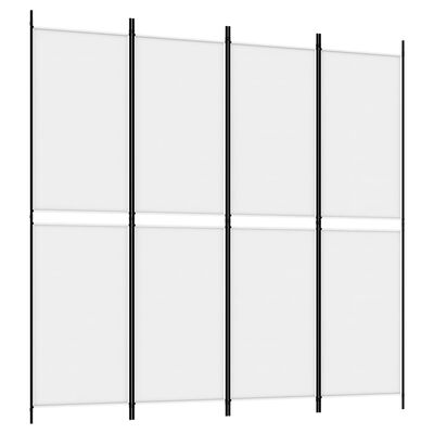 vidaXL 4-tlg. Paravent Weiß 200x200 cm Stoff