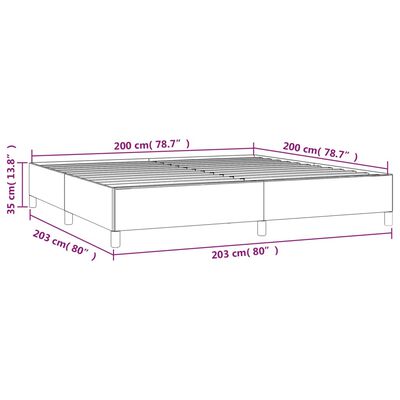 vidaXL Bettgestell ohne Matratze Dunkelbraun 200x200 cm Stoff