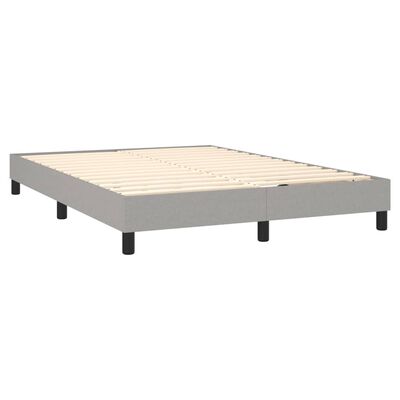 vidaXL Boxspringbett mit Matratze Hellgrau 140x190 cm Stoff