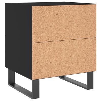 vidaXL Nachttische 2 Stk. Schwarz 40x35x47,5 cm Holzwerkstoff