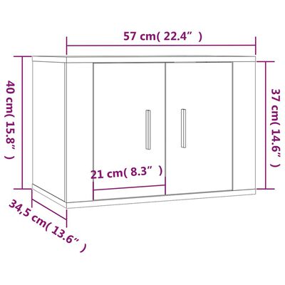 vidaXL 4-tlg. TV-Schrank-Set Schwarz Holzwerkstoff