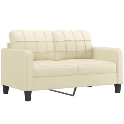 vidaXL 2-Sitzer-Sofa Creme 140 cm Kunstleder