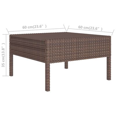 vidaXL 11-tlg. Garten-Lounge-Set mit Auflagen Poly Rattan Braun