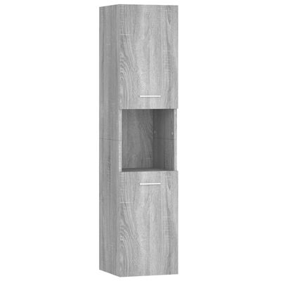 vidaXL Badezimmerschrank Grau Sonoma 30x30x130 cm Holzwerkstoff