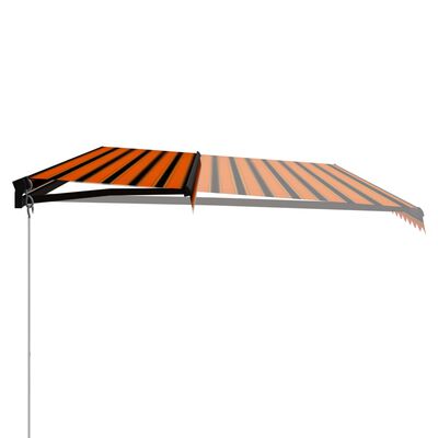 vidaXL Markise Manuell Einziehbar mit LED 600x300 cm Orange & Braun