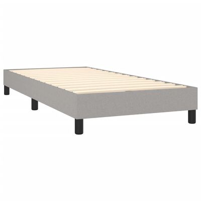 vidaXL Boxspringbett mit Matratze & LED Hellgrau 80x200 cm Stoff