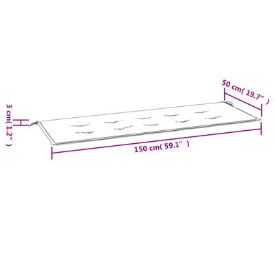 vidaXL Gartenbank-Auflage Rosa 150x50x3 cm Oxford-Gewebe