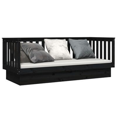 vidaXL Tagesbett Schwarz 90x190 cm Massivholz Kiefer