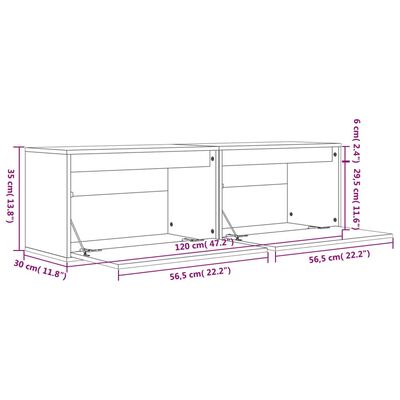 vidaXL Wandschränke 2 Stk. Weiß 60x30x35 cm Massivholz Kiefer