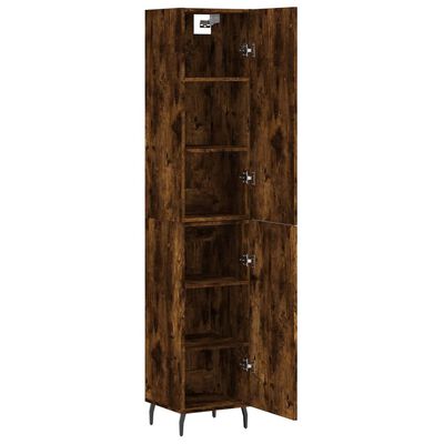 vidaXL Highboard Räuchereiche 34,5x34x180 cm Holzwerkstoff