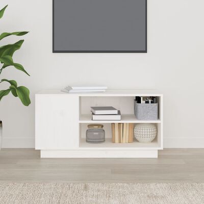 vidaXL TV-Schrank Weiß 80x35x40,5 cm Massivholz Kiefer