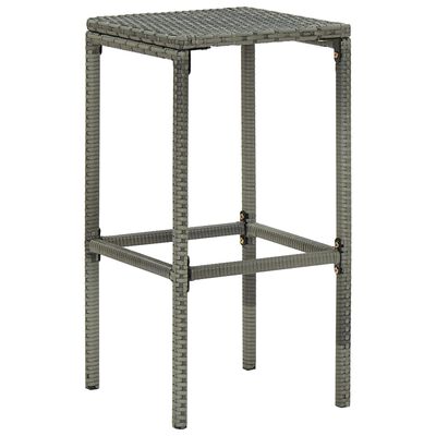 vidaXL Barhocker mit Kissen 3 Stk. Grau Poly Rattan