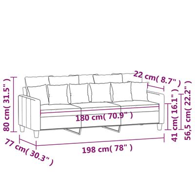 vidaXL 3-Sitzer-Sofa Braun 180 cm Stoff