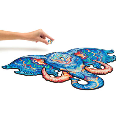 UNIDRAGON 700-tlg. Holzpuzzle Eternal Elephant Royal Size 62x47 cm