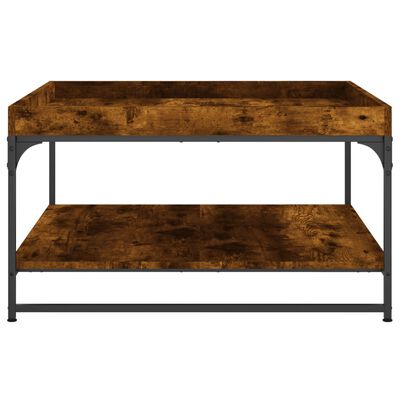 vidaXL Couchtisch Räuchereiche 80x80x45 cm Holzwerkstoff und Eisen