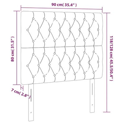 vidaXL Kopfteile 2 Stk. Rosa 90x7x78/88 cm Samt