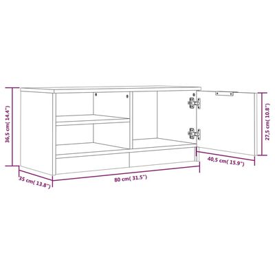 vidaXL TV-Schränke 2Stk. Braun Eichen-Optik 80x35x36,5cm Holzwerkstoff