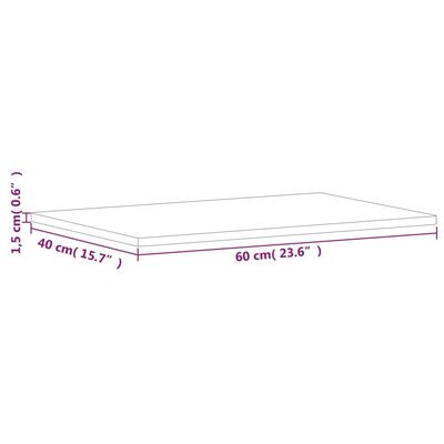 vidaXL Tischplatte 60x40x1,5 cm Rechteckig Massivholz Buche