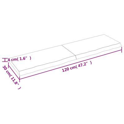 vidaXL Waschtischplatte Hellbraun 120x30x(2-4) cm Massivholz Behandelt