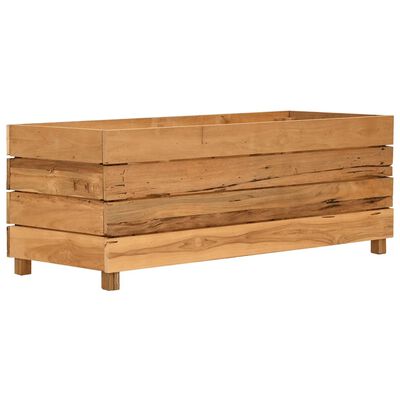 vidaXL Hochbeet 100x40x38 cm Teak Altholz und Stahl