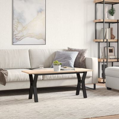 vidaXL Couchtisch Y-Gestell 110x40x45 cm Massivholz Kiefer & Gusseisen