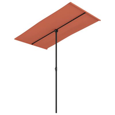 vidaXL Sonnenschirm mit Aluminium-Mast 180 x 110 cm Terracotta-Rot