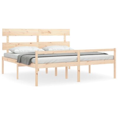 vidaXL Seniorenbett mit Kopfteil 200x200 cm Massivholz