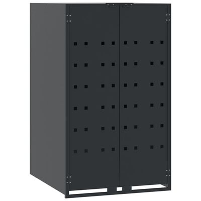 vidaXL Mülltonnenbox für 2 Tonnen Anthrazit 138x79x117 cm Stahl