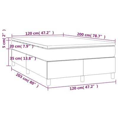 vidaXL Boxspringbett mit Matratze Creme 120x200 cm Stoff