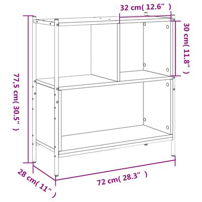 vidaXL Bücherregal Braun Eichen-Optik 72x28x77,5 cm Holzwerkstoff