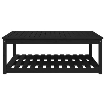 vidaXL Gartentisch Schwarz 121x82,5x45 cm Massivholz Kiefer