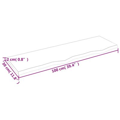 vidaXL Waschtischplatte Hellbraun 100x30x2 cm Massivholz Behandelt