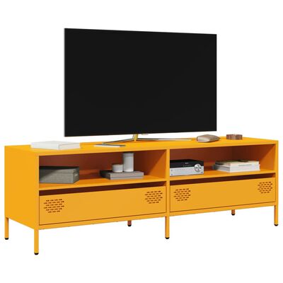 vidaXL TV-Schrank Senfgelb 135x39x43,5 cm Kaltgewalzter Stahl