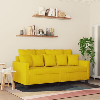 vidaXL 2-Sitzer-Sofa Gelb 140 cm Samt