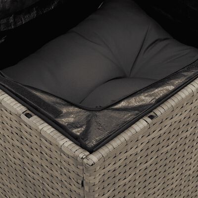 vidaXL 7-tlg. Garten-Sofagarnitur mit Kissen Grau Poly Rattan