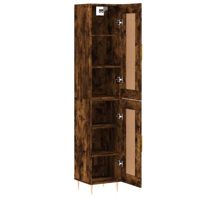 vidaXL Highboard Räuchereiche 34,5x34x180 cm Holzwerkstoff