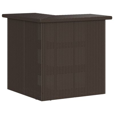 vidaXL 3-tlg. Gartenbar-Set mit Kissen Braun Poly Rattan