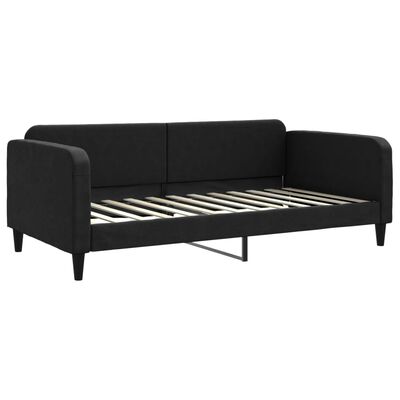 vidaXL Tagesbett Ausziehbar mit Matratzen Schwarz 100x200 cm Stoff