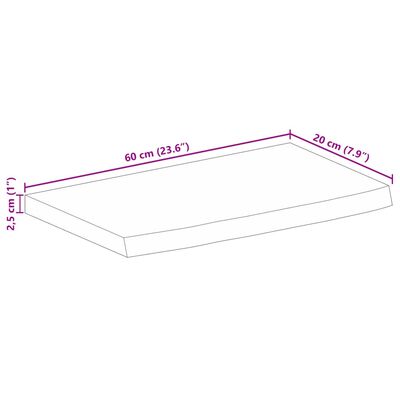 vidaXL Tischplatte mit Baumkante 60x20x2,5 cm Massivholz Mango