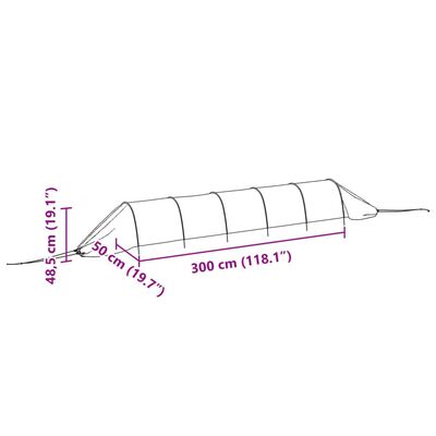 vidaXL Netztunnel Schwarz 300x50x48,5 cm Stahl und Polyethylen