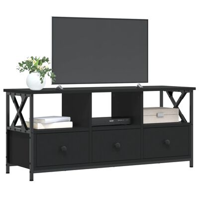 vidaXL TV-Schrank Schwarz 102x33x45 cm Holzwerkstoff und Eisen