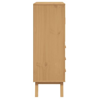 vidaXL Highboard OLDEN Grau und Braun 85x43x125 cm Massivholz Kiefer