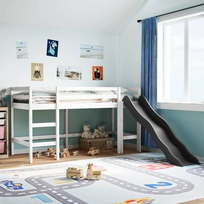 vidaXL Kinderhochbett ohne Matratze Weiß 80x200 cm Massivholz Kiefer