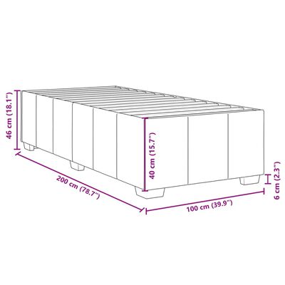 vidaXL Bettgestell ohne Matratze Dunkelbraun 100x200 cm Stoff