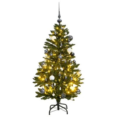 vidaXL Künstlicher Weihnachtsbaum Klappbar 150 LEDs & Kugeln 150 cm