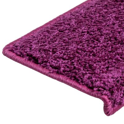 vidaXL Teppich-Treppenstufen 15 Stk. 65x21x4 cm Violett