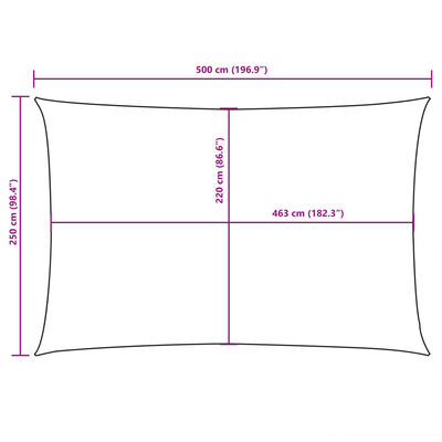 vidaXL Sonnensegel Oxford-Gewebe Rechteckig 2,5x5 m Weiß