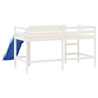 vidaXL Kinderhochbett mit Rutsche Weiß 90x200 cm Massivholz Kiefer