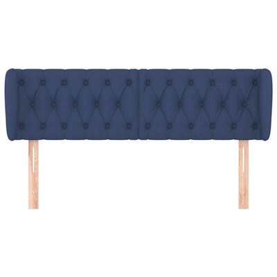 vidaXL Kopfteil mit Ohren Blau 147x23x78/88 cm Stoff