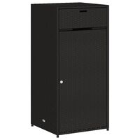 vidaXL Gartenschrank Schwarz 55x55x111 cm Poly Rattan